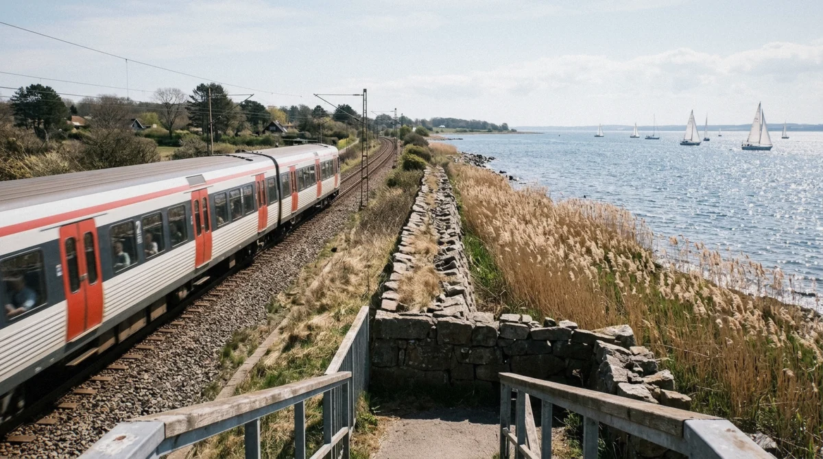 A coastal train north of Copenhagen, the way a private Hamlet Castle tour travels