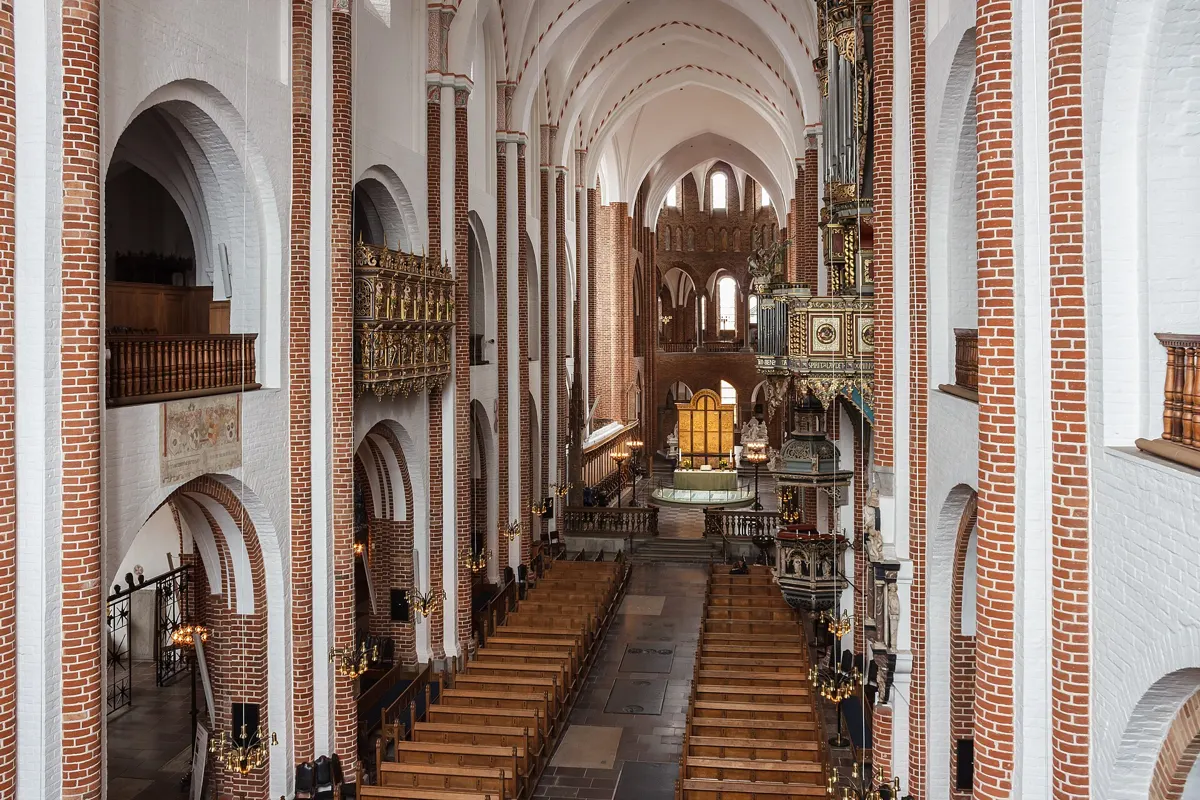 The nave of Roskilde Cathedral on a Kronborg, Frederiksborg and Roskilde day trip